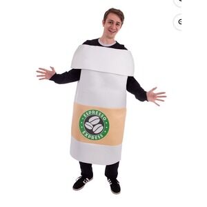 Hauntlook Venti Coffee Cup‎ Costume Adult One Size Outfit Halloween Cosplay